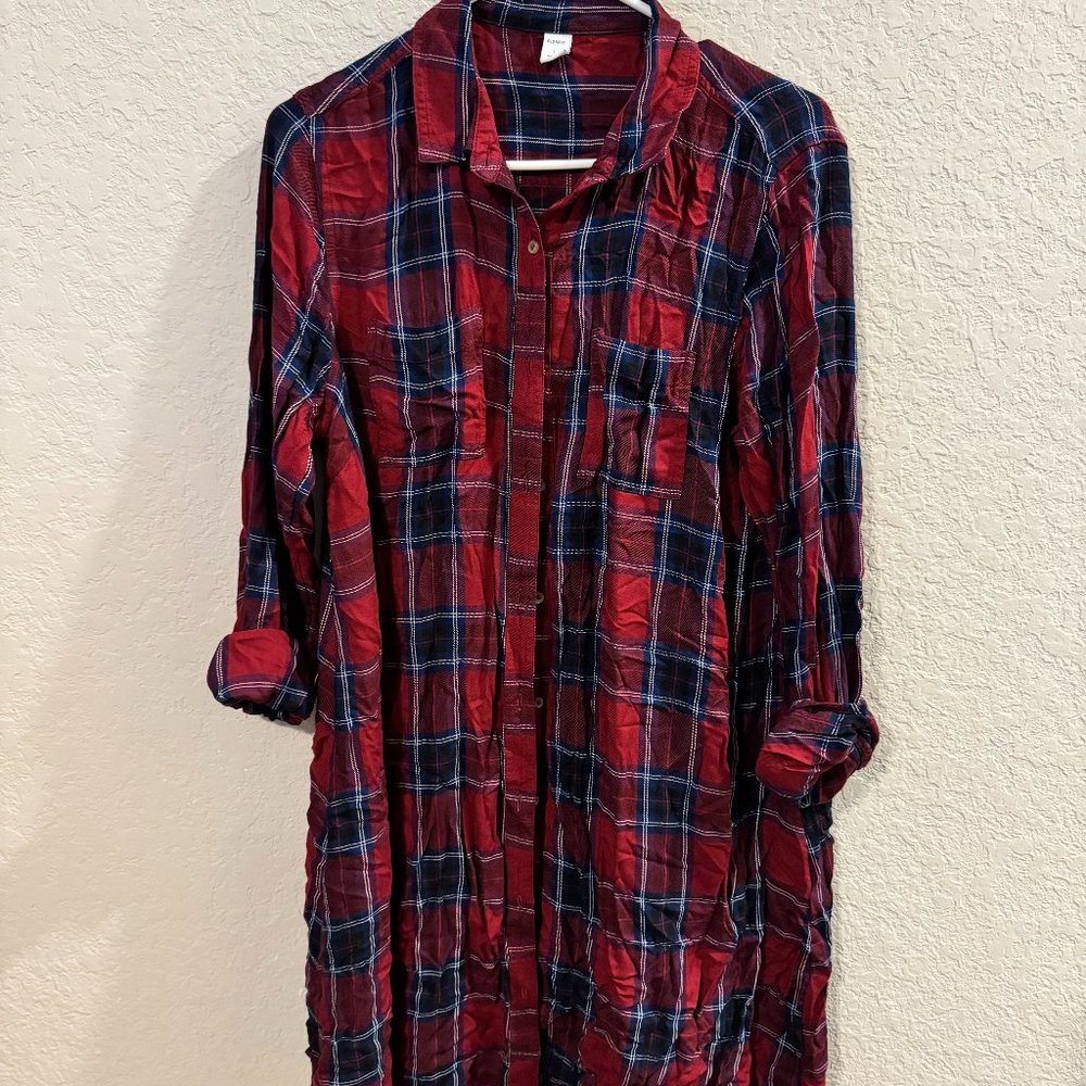 Large Old Navy Plaid Shirt Dress